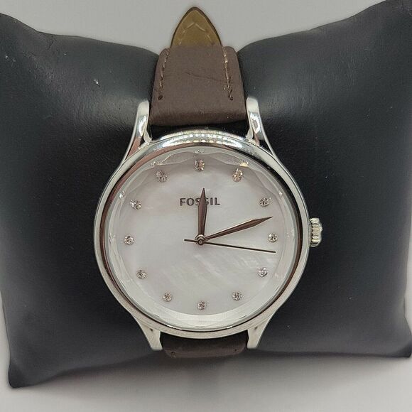 Fossil Laney BQ3390 Women's Brown Leather Analog Dial Quartz Wrist Watch BC71 - Picture 2 of 11